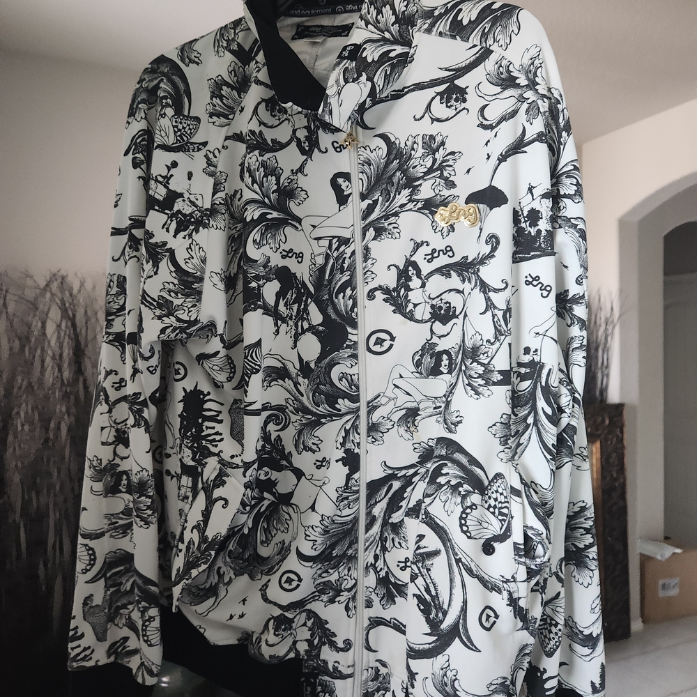LRG Black and White Graphic Lightweight Jacket